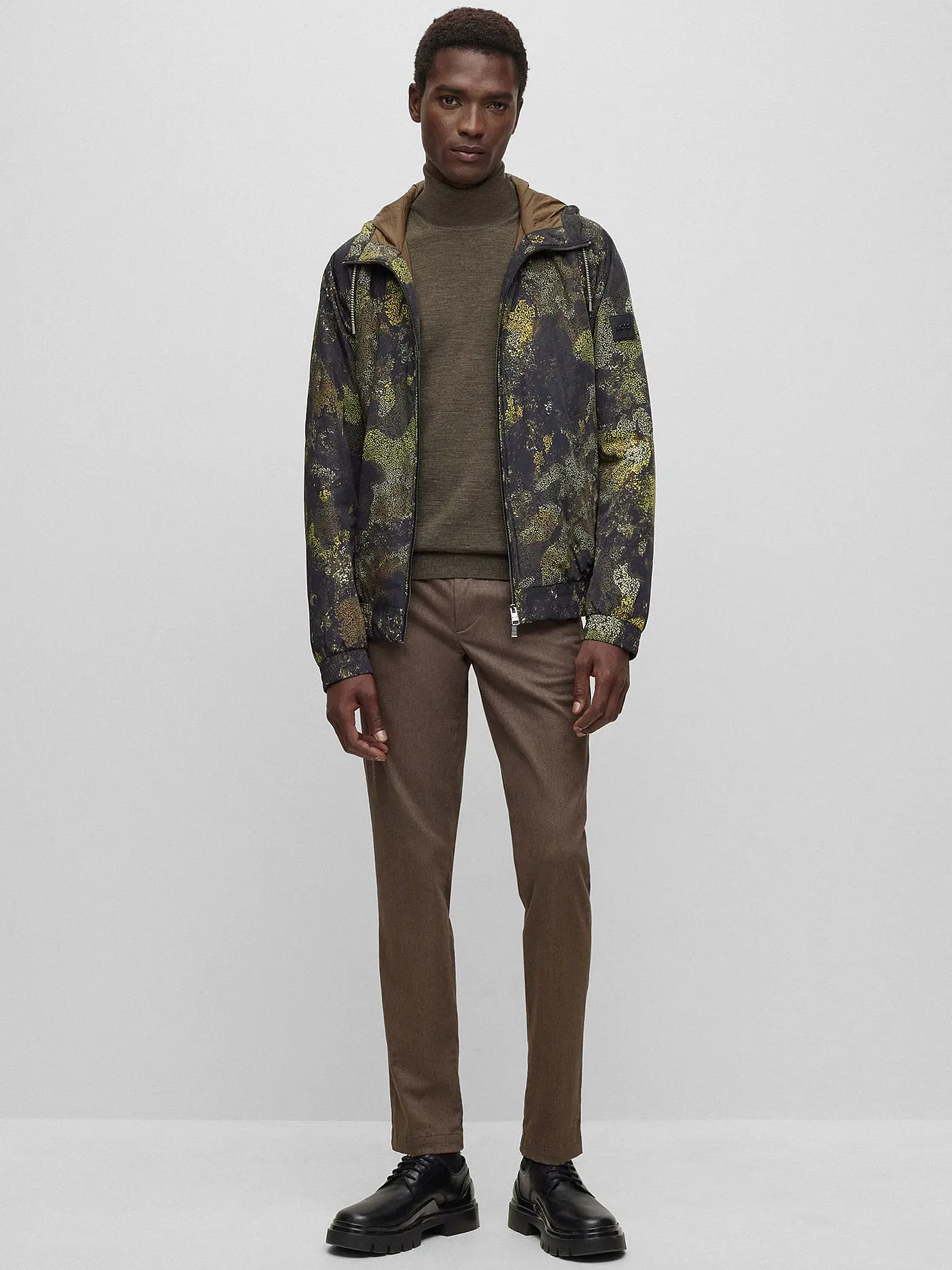 BOSS | Rollkragenpullover Slim Fit MUSSO | olive